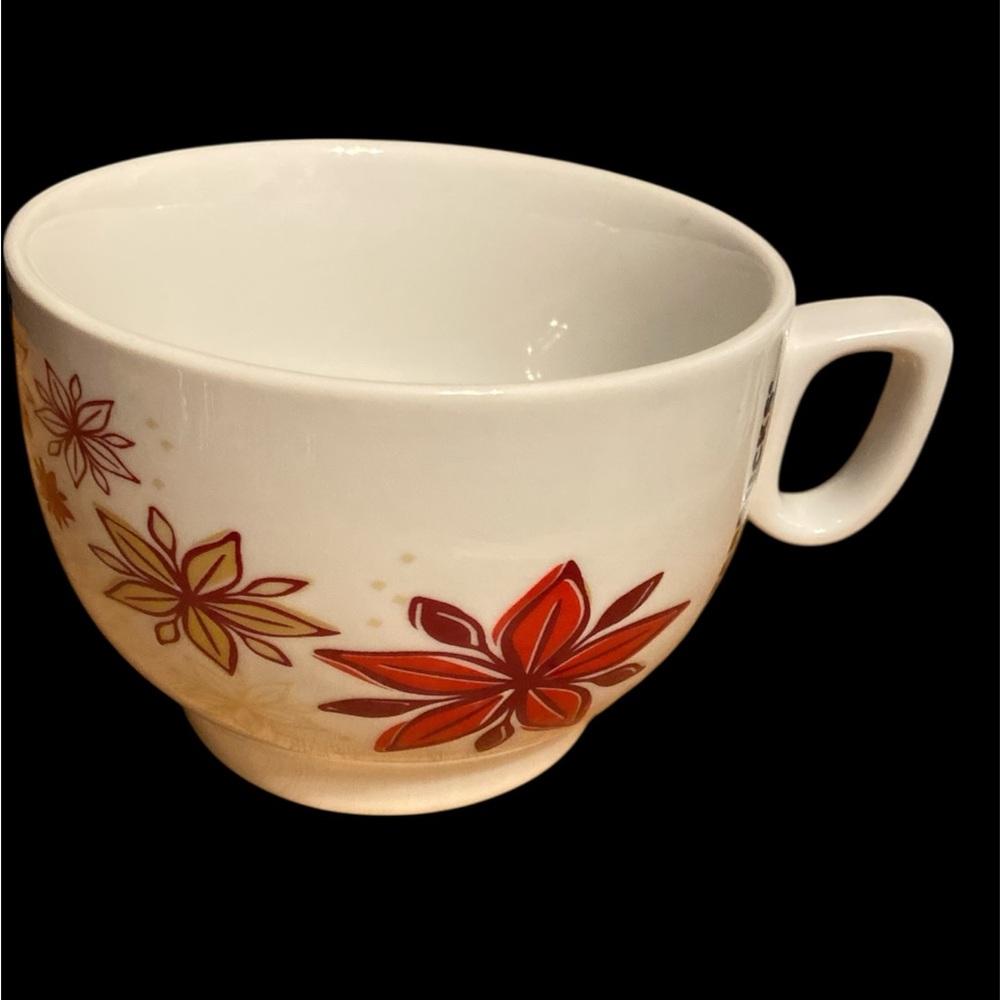 2013 Starbucks Floral holiday Coffee Mug - White and Red